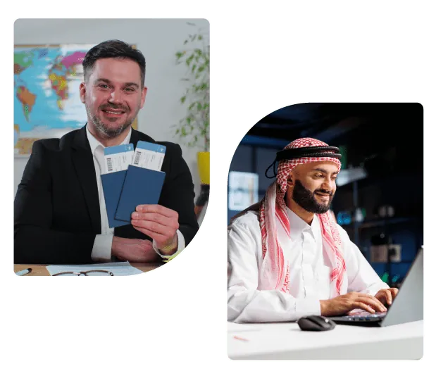 Men Holding UAE Visa and Dubai Visa Consultant